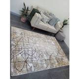 Ali Cream Vizon Distressed Abstract Rug