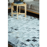 Ali Grey Black Modern Geometric Checkered Rug