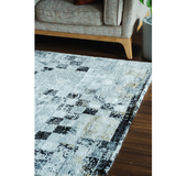 Ali Grey Black Modern Geometric Checkered Rug