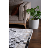 Ali Grey Black Modern Geometric Checkered Rug