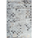 Ali Grey Black Modern Geometric Checkered Rug