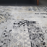 Ali Grey Black Tribal Pattern Rug