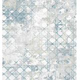 Ali Grey Blue Geometric Diamond Lines Rug