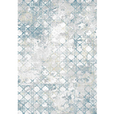 Ali Grey Blue Geometric Diamond Lines Rug