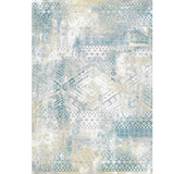 Ali Grey Blue Tribal Pattern Rug