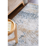 Ali Grey Blue Tribal Pattern Rug