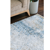 Ali Grey Blue Tribal Pattern Rug