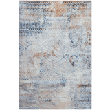 Ali Grey Blue Tribal Pattern Rug