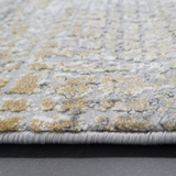 Ali Grey Gold Abstract Checkered Lines Rug