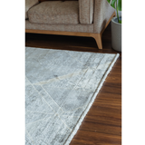 Ali Grey Gold Diamond Lattice Rug