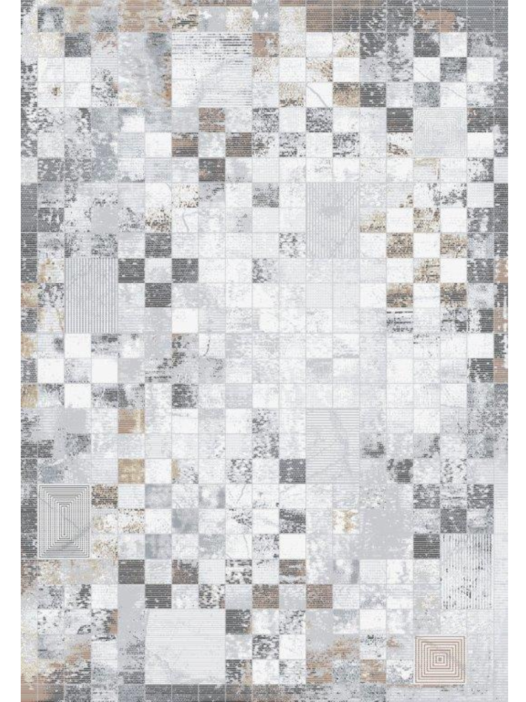 Ali Multi Modern Geometric Checkered Rug – The Rug Lady