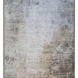 Ali Grey Gold Abstract Checkered Lines Rug