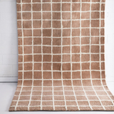 Isla Rust Grid Pattern Wool Rug
