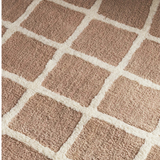 Isla Rust Grid Pattern Wool Rug