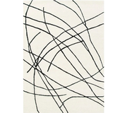 Isla Ivory Charcoal Line Art Wool Rug