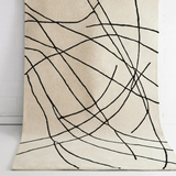 Isla Ivory Charcoal Line Art Wool Rug