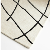 Isla Ivory Charcoal Line Art Wool Rug