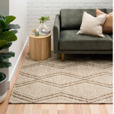 Anika Beige Diamond Trellis Wool Rug