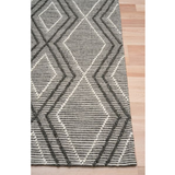 Anika Charcoal Diamond Trellis Wool Rug