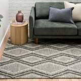 Anika Charcoal Diamond Trellis Wool Rug