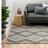 Anika Charcoal Diamond Trellis Wool Rug