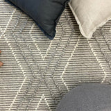 Anika Silver Grey Diamond Trellis Wool Rug