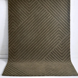 Isla Dark Green Linear Texture Wool Rug