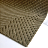 Isla Dark Green Linear Texture Wool Rug