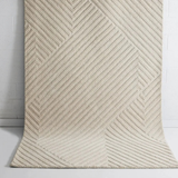 Isla Ivory Linear Texture Wool Rug