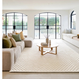 Isla Ivory Linear Texture Wool Rug