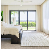 Isla Ivory Beige Wave Lines Wool Rug
