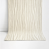 Isla Ivory Beige Wave Lines Wool Rug