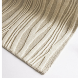 Isla Ivory Beige Wave Lines Wool Rug