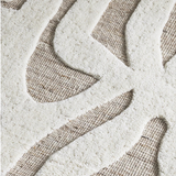 Isla Beige Ivory Scribble Pattern Wool Rug