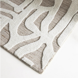 Isla Beige Ivory Scribble Pattern Wool Rug