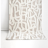 Isla Beige Ivory Scribble Pattern Wool Rug