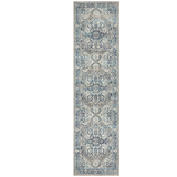 Blake Blue Grey Medallion Transitional Hallway Runner