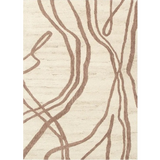 Isla Natural Wave Lines Pattern Wool Rug