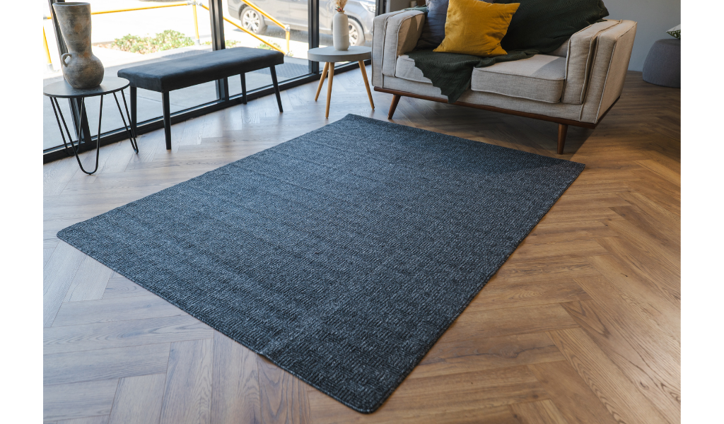 Callavi Charcoal Box Pattern Flatweave Rug