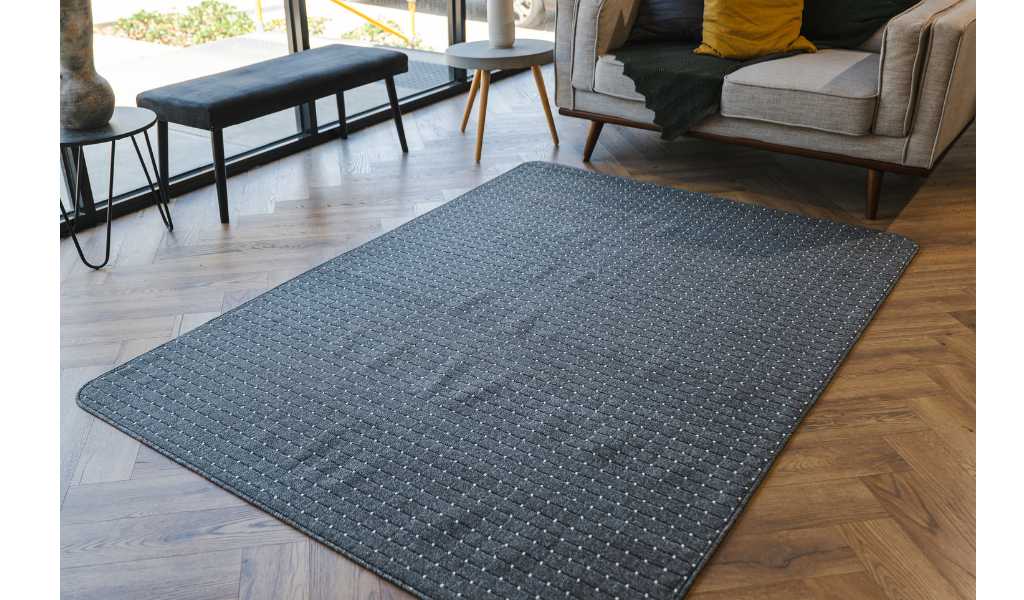 Callavi Charcoal Contemporary White Dots Rug