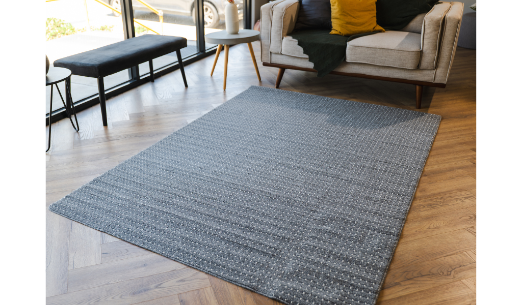 Callavi Grey Contemporary White Dots Rug