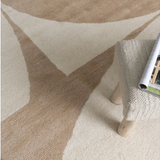 Isla Beige and Brown Abstract Shapes Wool Rug