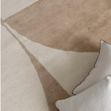 Isla Beige and Brown Abstract Shapes Wool Rug