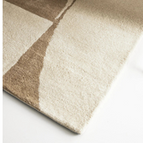 Isla Beige and Brown Abstract Shapes Wool Rug