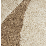 Isla Beige and Brown Abstract Shapes Wool Rug