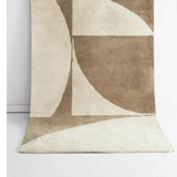 Isla Beige and Brown Abstract Shapes Wool Rug