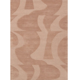 Isla Dark Peach Abstract Shapes Wool Rug