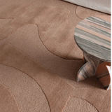Isla Dark Peach Abstract Shapes Wool Rug