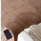 Isla Dark Peach Abstract Shapes Wool Rug