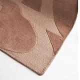 Isla Dark Peach Abstract Shapes Wool Rug
